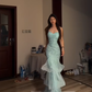 Blue Mermaid Evening Dresses, Long Sequin Prom Party Gowns  cg25536