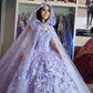 Blumen Quinceanera Kleider Off Schulter Ballkleid Puffy Spitze Stickerei Prinzessin Sweet 16 Mädchen cg24835