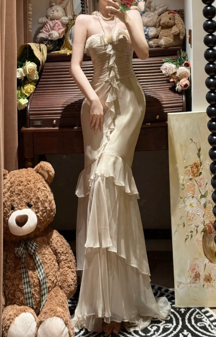 Classy Tiered Prom Party Dress Pleated Evening Dress Graduation Dress   cg26306