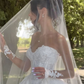 Romantic White Applique Wedding Gown Lace Bridal Dress  cg26139