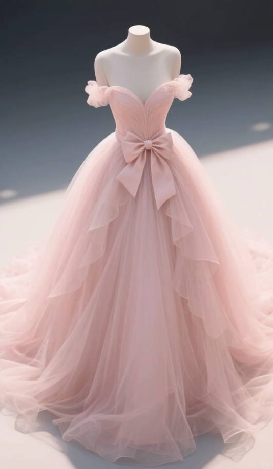 Off The Shoulder Pink Sweet 16 Birthday Dress Cute Prom Party Dress cg26249