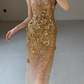 Gold Sequin Prom Party Dress Sparkle Evening Dress 22nd Birthday Outfit  cg26247