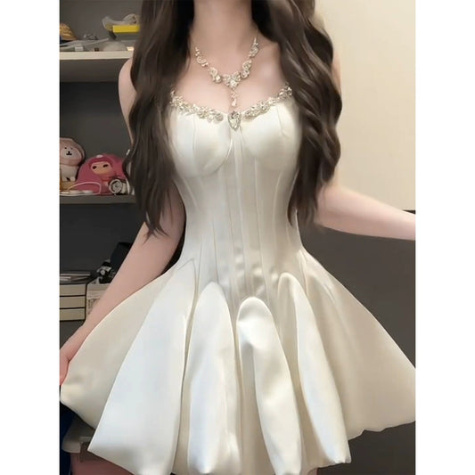 Sparkling diamond halter dress, princess dress G004