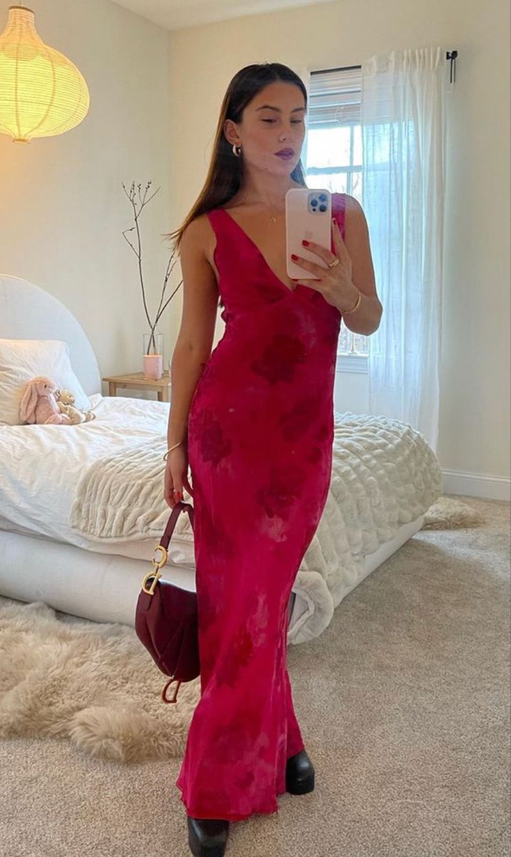 Elegant V-Neck Rose Print Dress Women Sleeveless Evening Party Vintage Evening Dress  cg25380