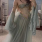 Elegant A Line Off The Shoulder Floor-length Tulle Long Sleeves Evening Dress Prom Dresses  cg26217