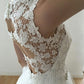 Sleeveless Floral Lace Ivory Wedding prom Gown with Tulle  cg7180