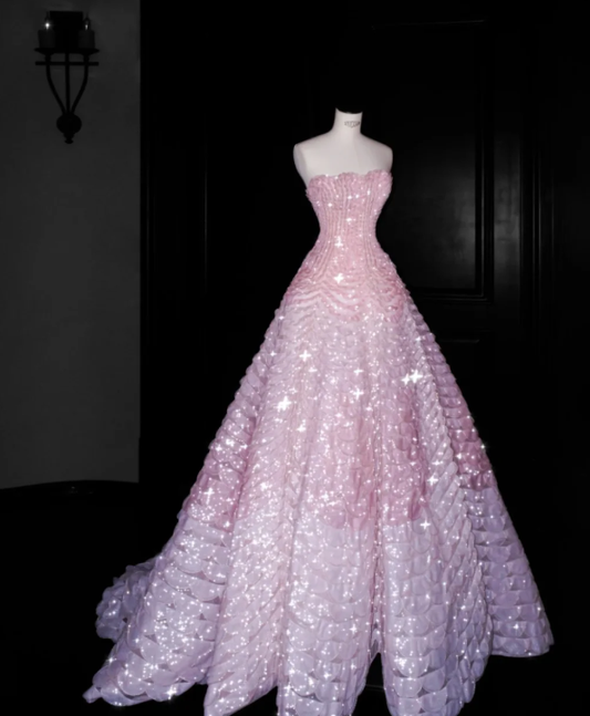 Pink 19th Birthday Outfit A Line Prom Party Dress Evening Dress cg26343