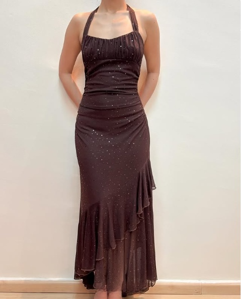 Sparkly Brown Long Prom Dress,Long Formal Dress Evening Dress    cg25445