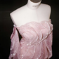 Sweet Strapless Sheath Long Prom Dresses Tulle Pink Evening Dresses cg26123