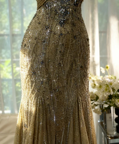 Straps Mermaid Tulle Beading Long Stunning Prom Dresses Elegant Formal Dresses cg26122