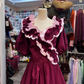 A Line Burgundy Prom Party Dress Vintage Princess Dress cg26353