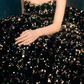 Ball Gown Sweetheart Black Sequin Long Evening Dress Prom Dresses Birthday Outfits  cg26200