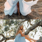 Sexy Deep V neck Chiffon Evening Party Dress, Long Prom Dresses cg26224