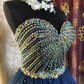 Sparkly Sweetheart Neck Blue Tulle Beaded A Line Short Prom Dress Formal Homecoming Dress cg26136