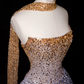 Gold And Blue Shiny Prom Party Dress 19th Birthday Outfit Evening Dress cg26341