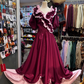 A Line Burgundy Prom Party Dress Vintage Princess Dress cg26353