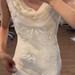 Vintage Ivory Prom Party Dress Evening Dress Birthday Outfit cg26361