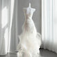 Classy Wedding Dress White Mermaid Ruffles Bridal Gowns CY0001