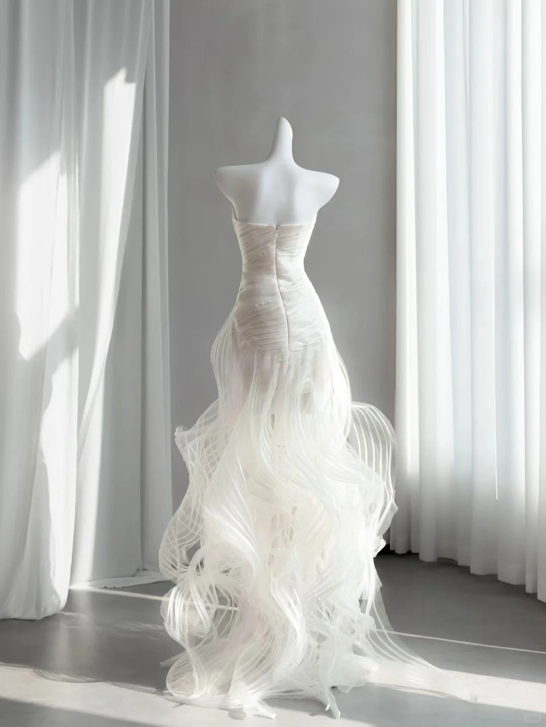 Classy Wedding Dress White Mermaid Ruffles Bridal Gowns CY0001