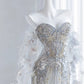 Sparkly Light Blue Prom Dress Appliques Sequins Evening Dress CY0002