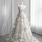 Dreamy Strapless Long Sweet 16 Dress Appliques Sequins A-Line Party Dress CY0005