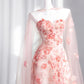 Sweet Pink Appliques Prom Dress Strapless Sequins A-Line Evening Dress CY0007