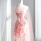 Sweet Pink Appliques Prom Dress Strapless Sequins A-Line Evening Dress CY0007