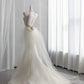 Elegant Halter Neck White Prom Dress 3D Appliques Satin Mermaid Evening Dress CY0011