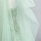 Vibrant Sequins Green Prom Dress Strapless A-Line Floral Evening Dress CY0012