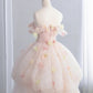 Cute Off-the-Shoulder Pink Sweet 16 Dress Appliques Sequins A-Line Party Dress CY0014