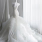 Alluring White Tulle Wedding Dress Strapless Mermaid Bridal Gowns CY0017