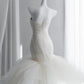 Alluring White Tulle Wedding Dress Strapless Mermaid Bridal Gowns CY0017