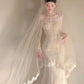 Gorgeous Long Sleeve Wedding Dress Lace Off-the-Shoulder Mermaid Bridal Dress CY0021
