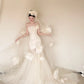 Boho-Style Long Sleeve Ivory Wedding Dress Tulle Mermaid Bridal Dress CY0022