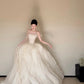 Romantic A-Line Ruffled Wedding Dress Ideas Strapless Sequins Bridal Gowns CY0023