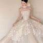 Glamorous A-Line Ivory Wedding Dress Ideas Strapless Appliques Bridal Gowns CY0029