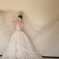 Delicate Appliques Tulle Wedding Dress Strapless A-Line Bridal Gowns CY0030