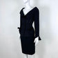 Trendy Cutout Sheath Black Homecoming Dress V Neck Long Sleeve Short Dress CY0037