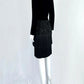 Retro Sheath Black Homecoming Dress Sequins Tassel Long Sleeve Short Dress CY0038