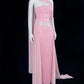 Y2K Style One Shoulder Sheath Prom Dress Pink Evening Dress CY0039