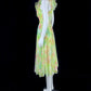 Fascinating Ruffled V Neck Floral Prom Dress With Belt Pleated A-Line Evening Dress CY0048