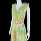 Fascinating Ruffled V Neck Floral Prom Dress With Belt Pleated A-Line Evening Dress CY0048