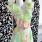 Fascinating Ruffled V Neck Floral Prom Dress With Belt Pleated A-Line Evening Dress CY0048