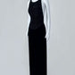 Elegant Jewel Neck Sheath Prom Dress Black Sequins Backless Evening Dress CY0057