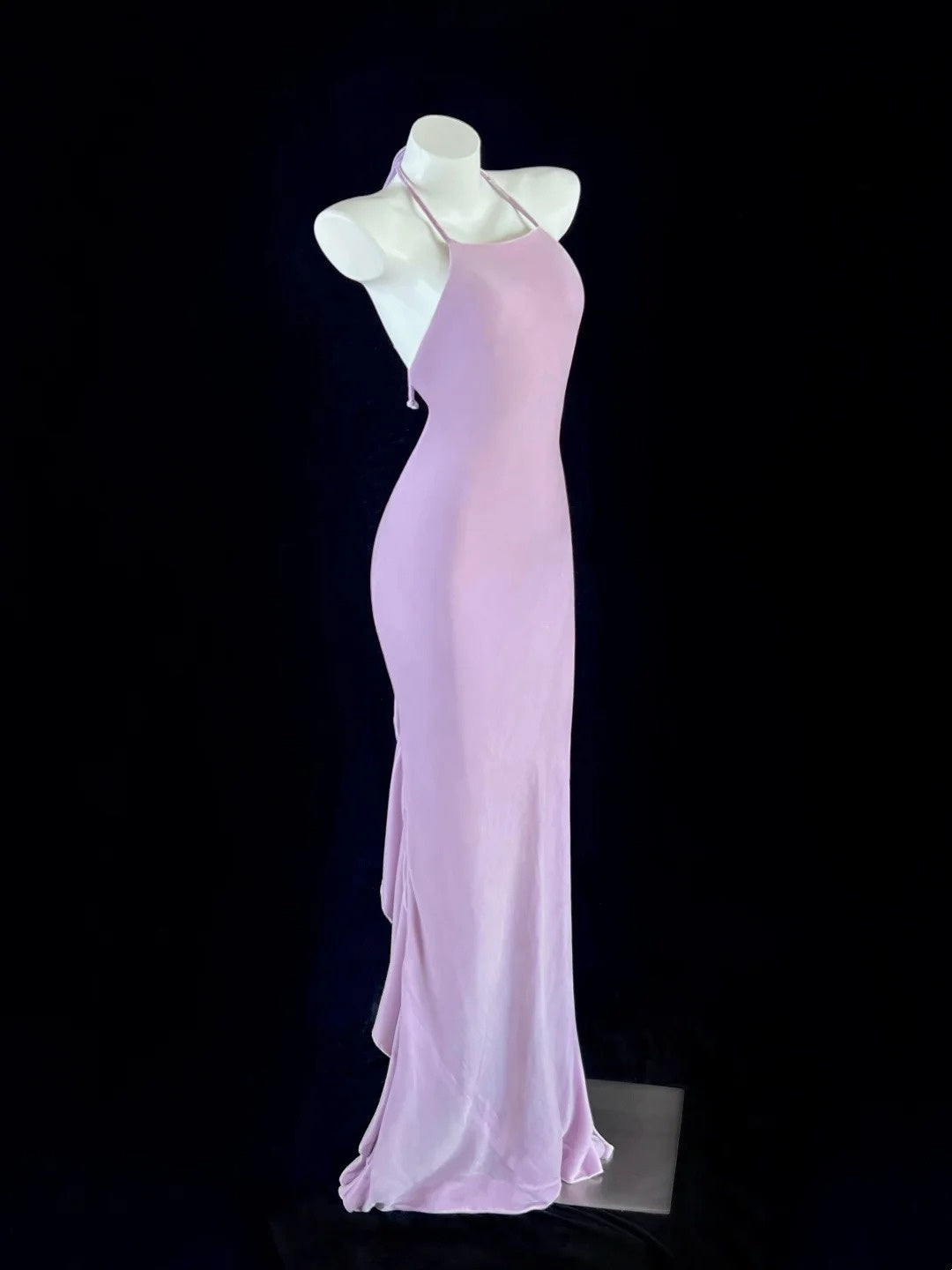 Adorable Backless Lavender Prom Dress Halter Neck Mermaid Evening Dress CY0060