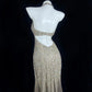 Refined Halter Neck Beige Prom Dress Sequins Mermaid Evening Dress CY0061