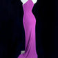 Enticing Halter Neck Purple Prom Dress Appliques Beads Mermaid Evening Dress CY0062