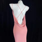 Superb Spaghetti Straps Pink Prom Dress Sheath High-Slit Evening Dress CY0063