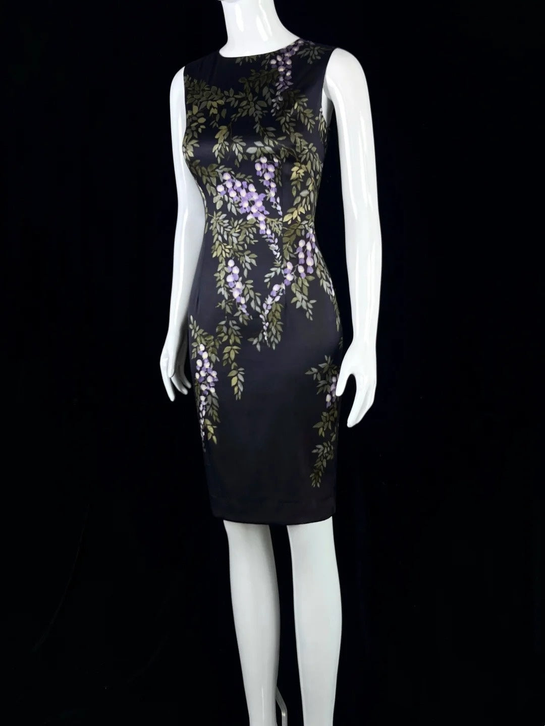 Vintage Jewel Neck Black Homecoming Dress Printed Sheath Short Dress CY0064