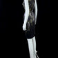 Vintage Jewel Neck Black Homecoming Dress Printed Sheath Short Dress CY0064